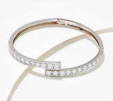 Pulsera ajustable con piedra graduada de plata de ley Diamonique